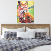 Lebendiger Rotfuchs-Expressionist Leinwanddruck (Insitu (Schlafzimmer))