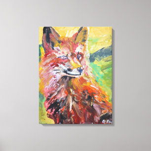 Lebendiger Rotfuchs-Expressionist Leinwanddruck