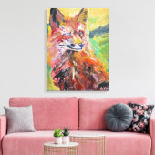 Lebendiger Rotfuchs-Expressionist Leinwanddruck (Insitu (Wohnzimmer))