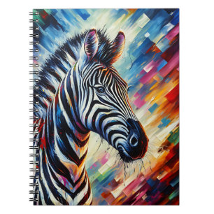 Lebendiger Safari-Geist – Farbige Zebra-Abstrakte Notizblock