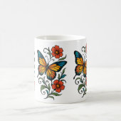 Lebendiger Schmetterling Kaffeetasse (Mittel)