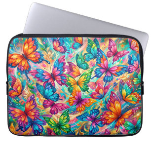 Lebendiger Schmetterling Traumlandschaft – Tropisc Laptopschutzhülle