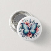 Lebendiger Schmetterlings-Blumenstrauß Art-96283 Button (Vorne & Hinten)