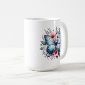 Lebendiger Schmetterlings-Blumenstrauß Art-96283 Kaffeetasse (VorderseiteRechts)