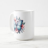Lebendiger Schmetterlings-Blumenstrauß Art-96283 Kaffeetasse (Vorderseite Links)