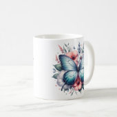 Lebendiger Schmetterlings-Blumenstrauß Art-96283 Kaffeetasse (VorderseiteRechts)