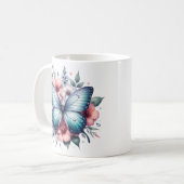 Lebendiger Schmetterlings-Blumenstrauß Art-96283 Kaffeetasse (Vorderseite Links)