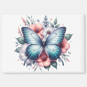Lebendiger Schmetterlings-Blumenstrauß Art-96283 Magnet