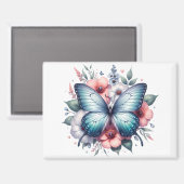 Lebendiger Schmetterlings-Blumenstrauß Art-96283 Magnet (Vorderseite/Rückseite)