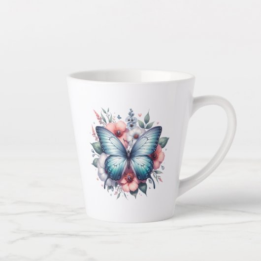 Lebendiger Schmetterlings-Blumenstrauß Art-96283 Milchtasse (Rechts)