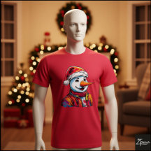 Lebendiger Schneemann-Santa-Hut Pop-Art