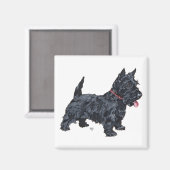 Lebendiger Scottie-Hund Magnet (Vorderseite/Rückseite)