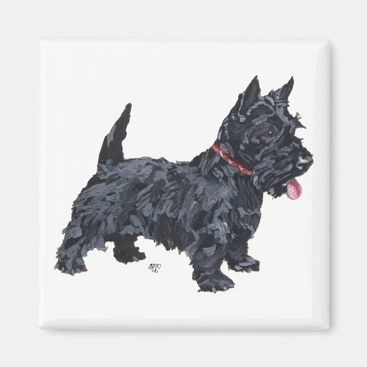 Lebendiger Scottie-Hund Magnet (Vorne)