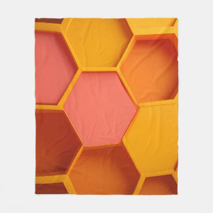Lebendiger Sechseck-Waben-Geometrischer Gradient Fleecedecke