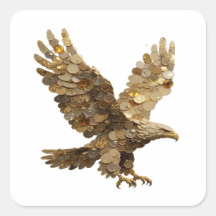 Lebendiger silberner abstrakter Geschenkaufkleber Quadratischer Aufkleber