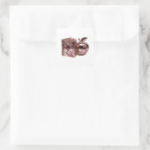 Lebendiger silberner abstrakter quadratischer Aufk Aufkleber (Tasche)