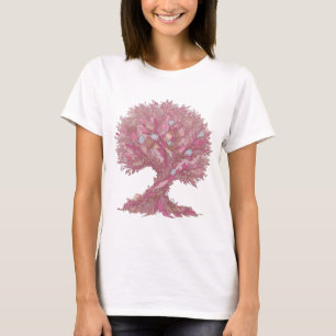 Lebendiger Silberner PINK DIAMANT-BAUM-Design T-Shirt