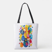 Lebendiger Sommer Botanischer Abstrakter Pop-Art Tasche (Rückseite)