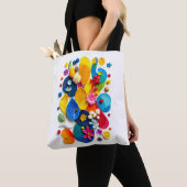 Lebendiger Sommer Botanischer Abstrakter Pop-Art Tasche (Von Nahem)