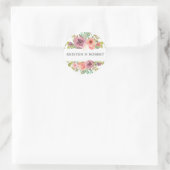 Lebendiger Sommer ⎢Hochzeits-Monogramm-Aufkleber Runder Aufkleber (Tasche)