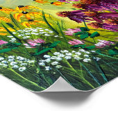 Lebendiger Sommer-Sonnenhut Poster (Ecke)