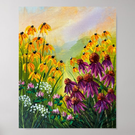 Lebendiger Sommer-Sonnenhut Poster (Vorne)