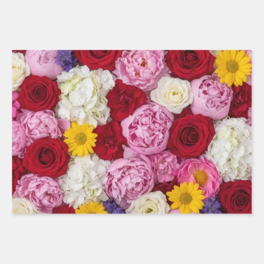 Lebendiger Sommerblumenstrauß Geschenkpapier Set (Vorderseite)