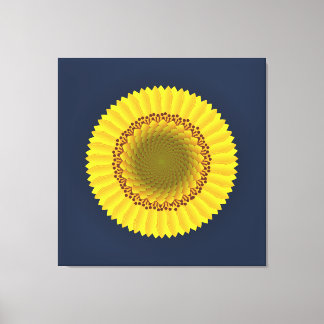Lebendiger Sonnenblumen-Mandala-Blumen-Leinwanddru Leinwanddruck