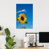 Lebendiger Sonnenblumenblütenposter Poster (Heimbüro)