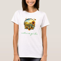 lebendiger Sonnenblumenfeld-T - Shirt