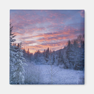 Lebendiger Sonnenuntergang malt den Himmel über wi Magnet