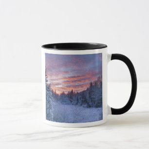 Lebendiger Sonnenuntergang malt den Himmel über wi Tasse