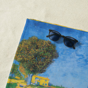 Lebendiger Sonnenweg & Gelbes Haus von Van Gogh Strandtuch