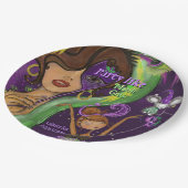 Lebendiger Spaß Mardi Gras Maskerade Pappteller (Schrägansicht)