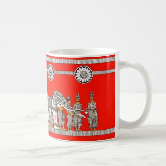 Lebendiger Srilankischer Weißer Elefant Kunstbeche Kaffeetasse (Rechts)