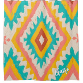 Lebendiger Stamm, kühnes geometrisches Boho-Muster Duschvorhang