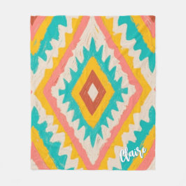 Lebendiger Stamm, kühnes geometrisches Boho-Muster Fleecedecke