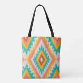 Lebendiger Stamm, kühnes geometrisches Boho-Muster Tasche (Rückseite)