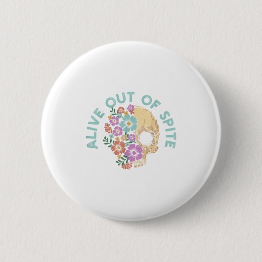 Lebendiger Ste-Schädel-Zitat Button (Vorderseite)