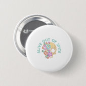 Lebendiger Ste-Schädel-Zitat Button (Vorne & Hinten)