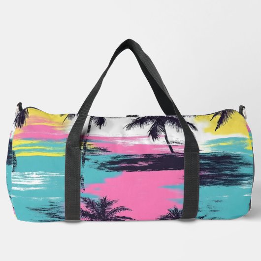 Lebendiger Strandsonnenuntergang Duffle Bag (Vorderseite)
