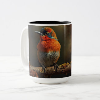 Lebendiger Sunbird-Wildlife-Makro-Art-Vogel-Teebec Zweifarbige Tasse