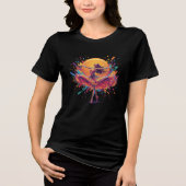 Lebendiger Tänzer Farbiger Dreh Pop Art Tri-Blend Shirt (Vorderseite)