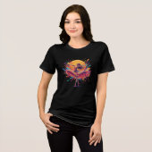 Lebendiger Tänzer Farbiger Dreh Pop Art Tri-Blend Shirt (Vorderseite voll)