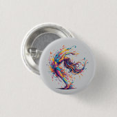 Lebendiger Tanzfluss Abstrakte Weibliche Kunst Button (Vorne & Hinten)