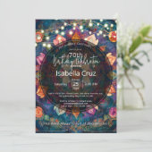 Lebendiger Teppich | Florales Mandala-Design Einladung (Stehend Vorderseite)