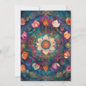 Lebendiger Teppich | Florales Mandala-Design Einladung (Rückseite)