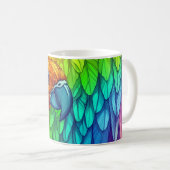 lebendiger und farbenfroher Papagei Kaffeetasse (VorderseiteRechts)