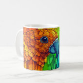 lebendiger und farbenfroher Papagei Kaffeetasse (Vorderseite Links)