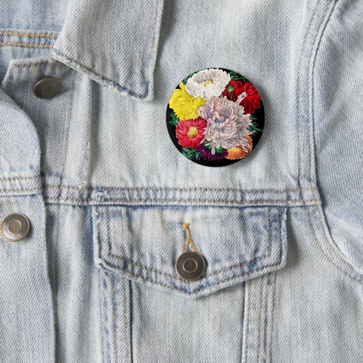 Lebendiger Vintage-Blumenstrauß aus Wildblumen Button (Beispiel)